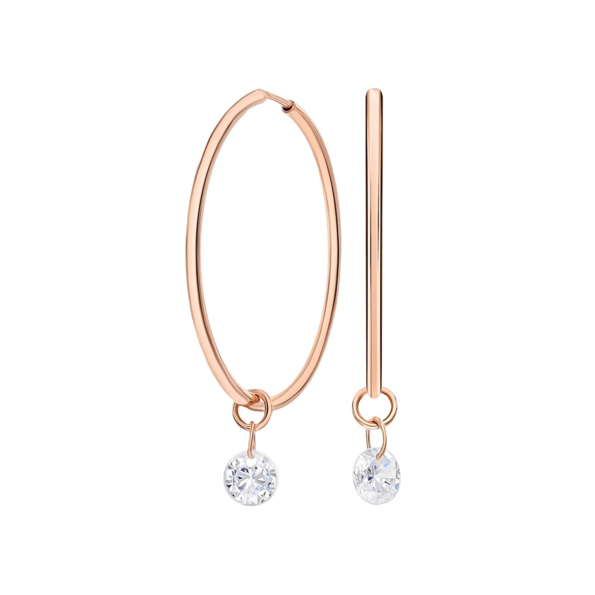 14K Solid Gold Single Diamond Drop Earring Cushionblue