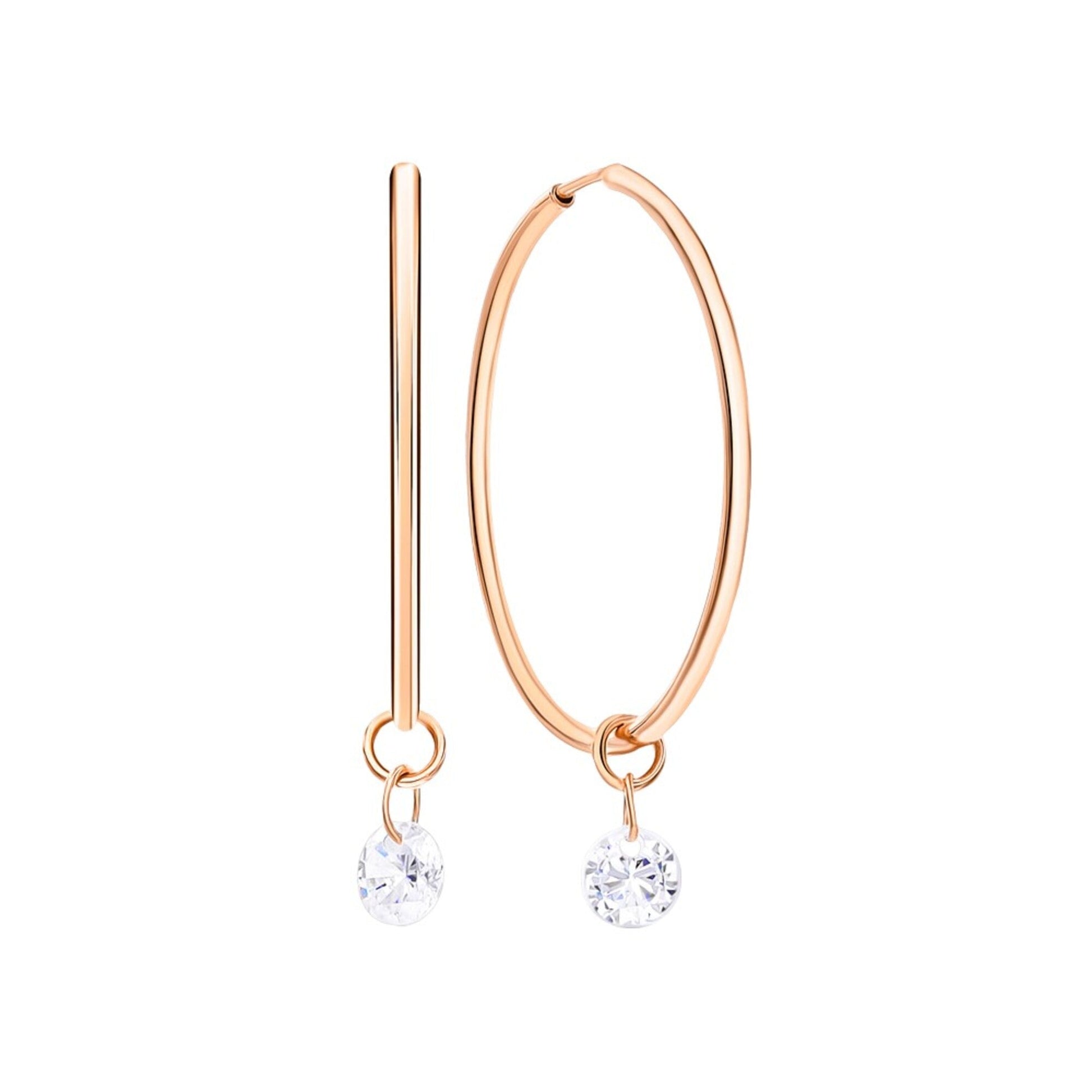 14K Solid Gold Single Diamond Drop Earring Cushionblue