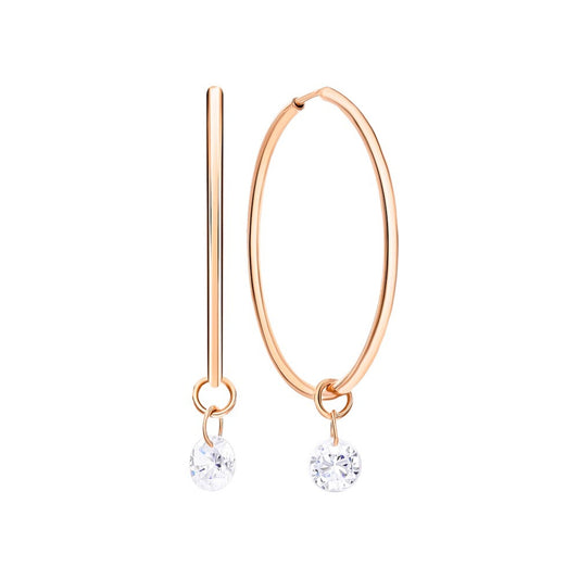 14K Solid Gold Single Diamond Drop Earring Cushionblue