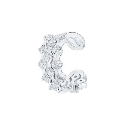 14k Gold Zig Zag Diamond Cuff Earring,(0.15ct) Ear Cuff, Wrap Cuff Earring. Cushionblue