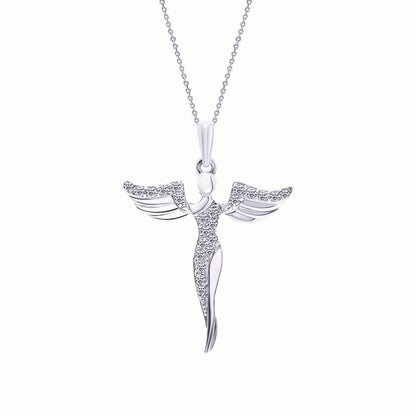 Pure Soul Angel Necklace -Angel Wings Pendant. Cushionblue