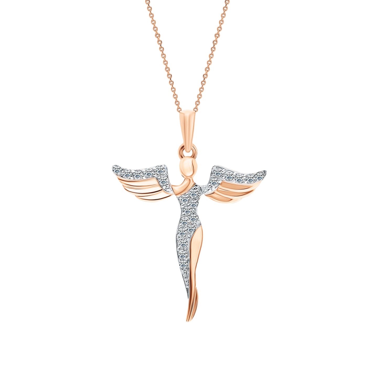 Pure Soul Angel Necklace -Angel Wings Pendant. Cushionblue