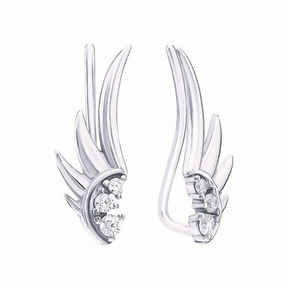Angel Wing Earring Cuff, Flying Wings Diamond  Ear Cuff, Elegant Wrap Earrings. Cushionblue