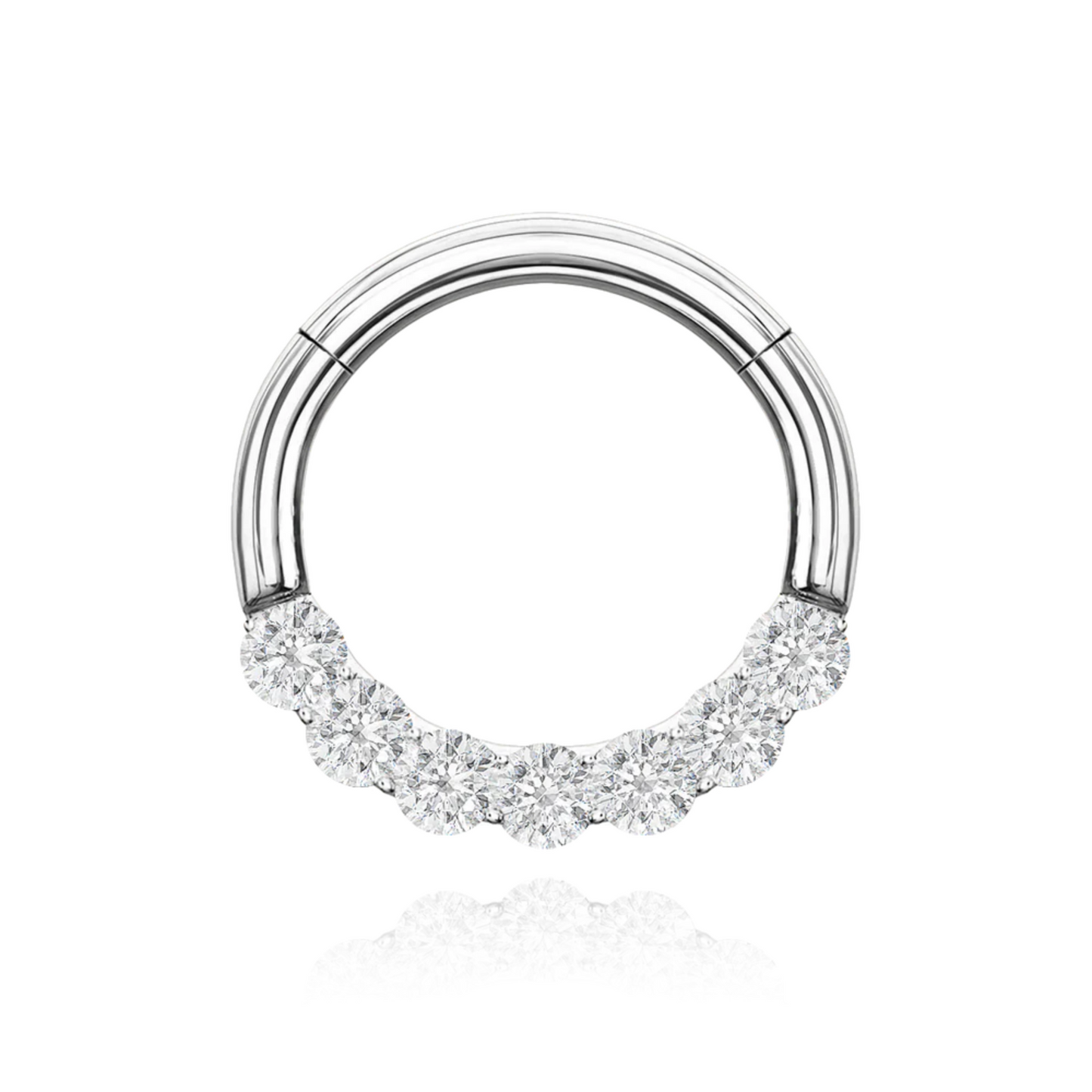 14k Solid Gold Conch Clicker Hoop Cushionblue