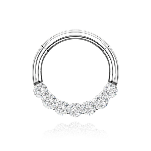 14k Solid Gold Conch Clicker Hoop Cushionblue