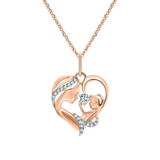 Mom & Baby Heart Diamond Pendant Cushionblue