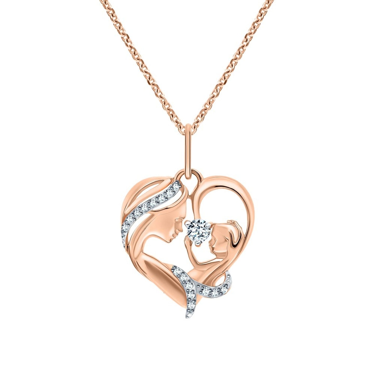 14k Gold Diamond Heart Charm Pendant,Heart Diamond Pendant,Personalized Necklace. Cushionblue