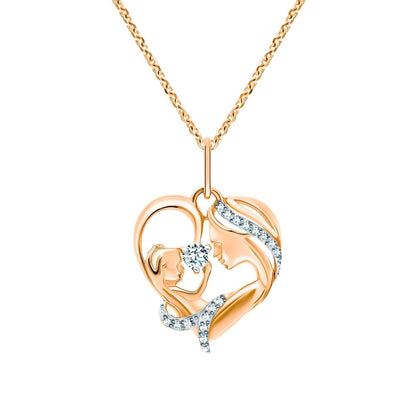 Mom & Baby Heart Diamond Pendant Cushionblue