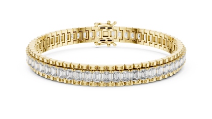 Luxury Emerald Cut Diamond Tennis Bracelet in 14K Gold
