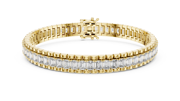 Luxury Emerald Cut Diamond Tennis Bracelet in 14K Gold