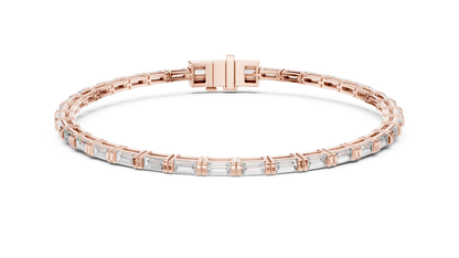 Baguette Diamond Tennis Bracelet in Rose Gold