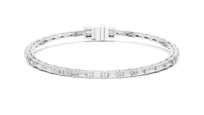 Baguette Diamond Tennis Bracelet in White Gold