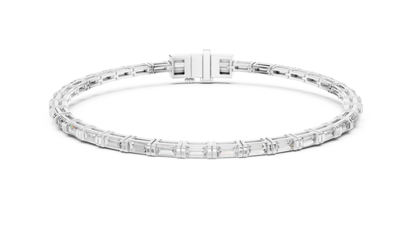 Baguette Diamond Tennis Bracelet in White Gold