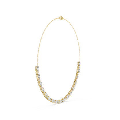 14K Gold Marquise and Round Diamond Necklace