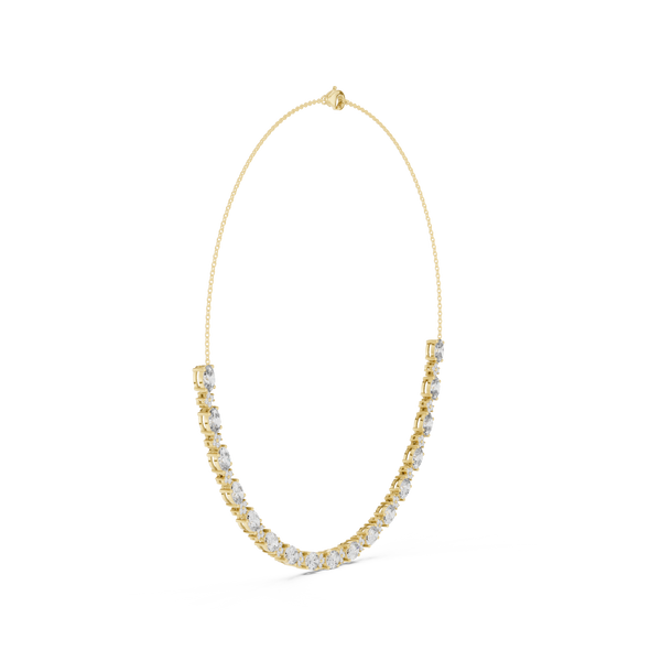 14K Gold Marquise and Round Diamond Necklace
