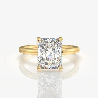 Radiant Cut Diamond Ring, 14K Solid Gold Solitaire Engagement Ring, Elegant Wedding Jewelry, Luxury Proposal Ring for Women. Cushionblue