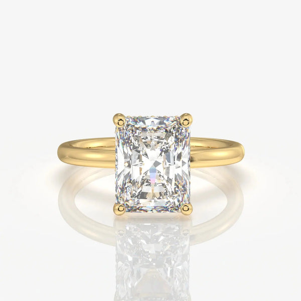 Radiant Cut Diamond Ring, 14K Solid Gold Solitaire Engagement Ring, Elegant Wedding Jewelry, Luxury Proposal Ring for Women. Cushionblue