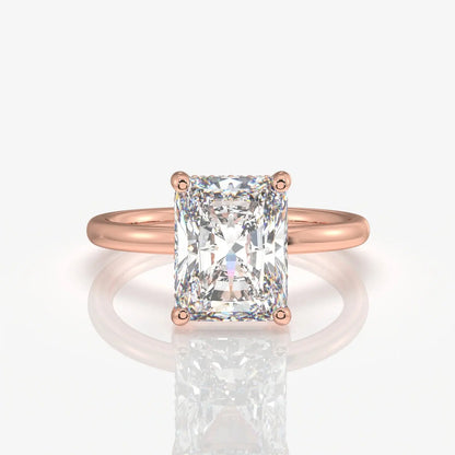 Radiant Cut Diamond Ring, 14K Solid Gold Solitaire Engagement Ring, Elegant Wedding Jewelry, Luxury Proposal Ring for Women. Cushionblue