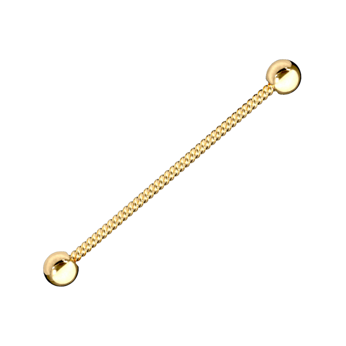 14K Solid Gold Entwine Industrial Piercing, Cushionblue