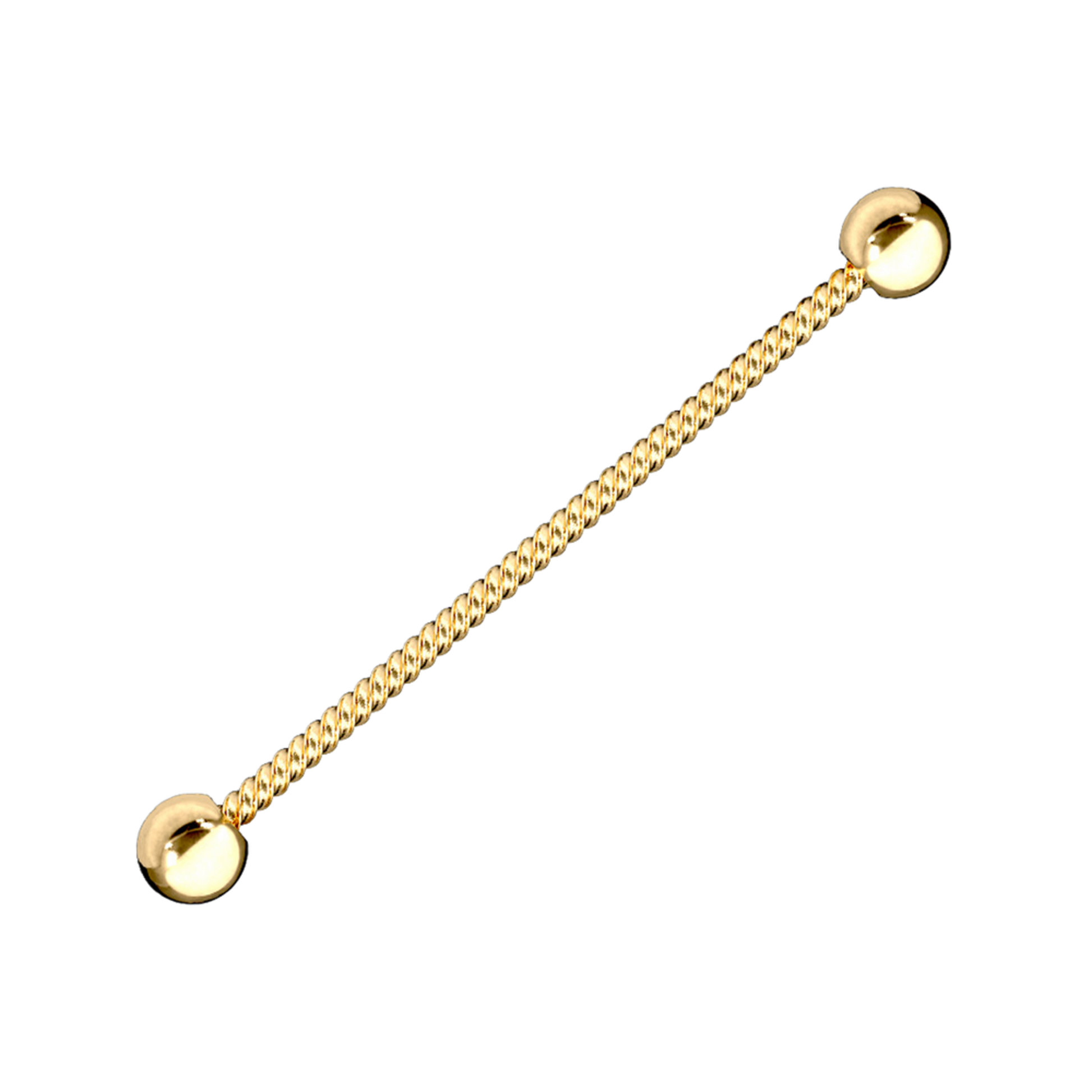 14K Solid Gold Entwine Industrial Piercing, Cushionblue