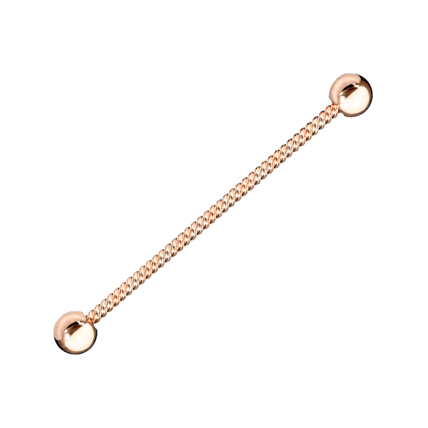14K Solid Gold Entwine Industrial Piercing, Cushionblue