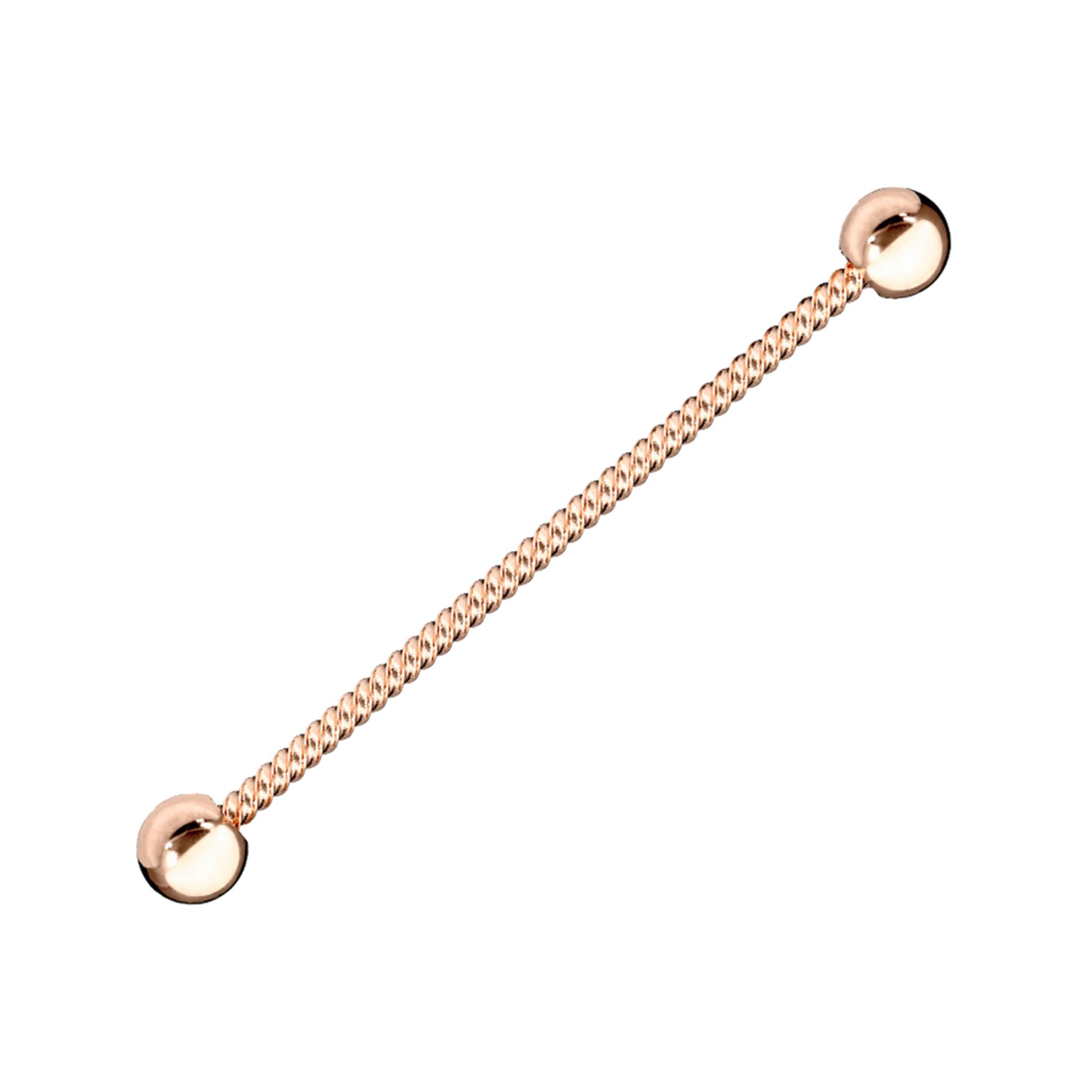 14K Solid Gold Entwine Industrial Piercing, Cushionblue