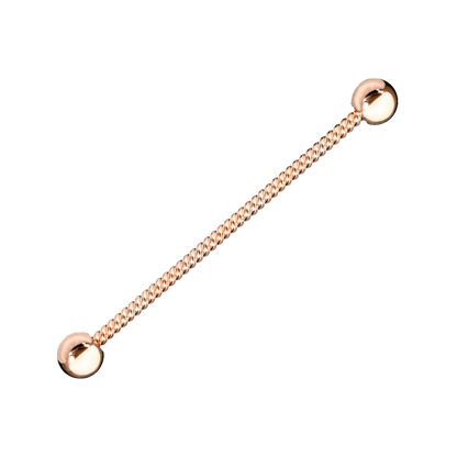 14K Solid Gold Entwine Industrial Piercing, Cushionblue