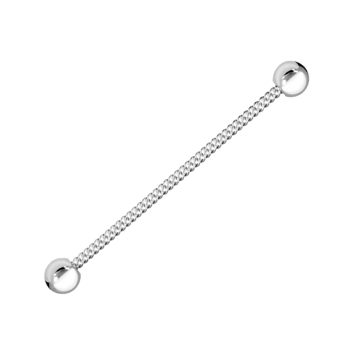 14K Solid Gold Entwine Industrial Piercing, Cushionblue