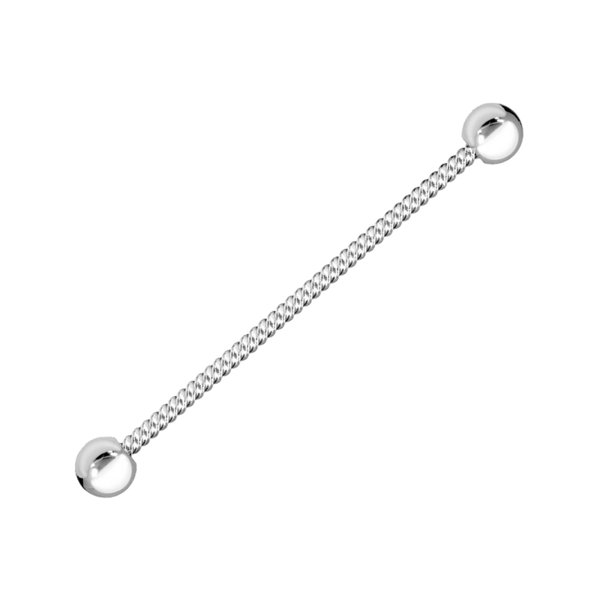 14K Solid Gold Entwine Industrial Piercing, Cushionblue