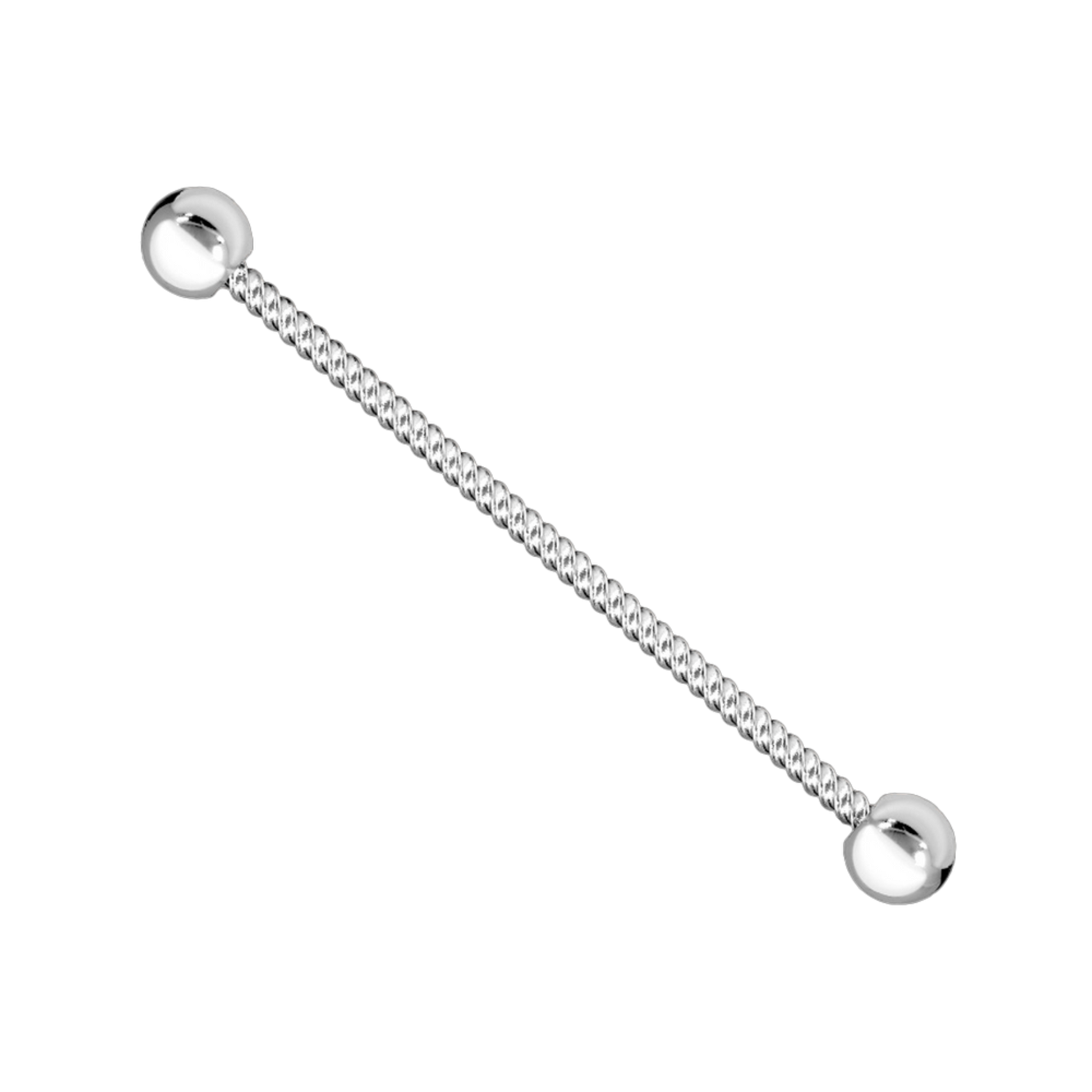 14K Solid Gold Entwine Industrial Piercing, Cushionblue