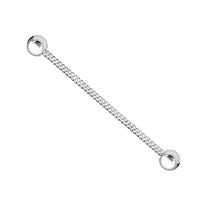 14K Solid Gold Entwine Industrial Piercing, Cushionblue