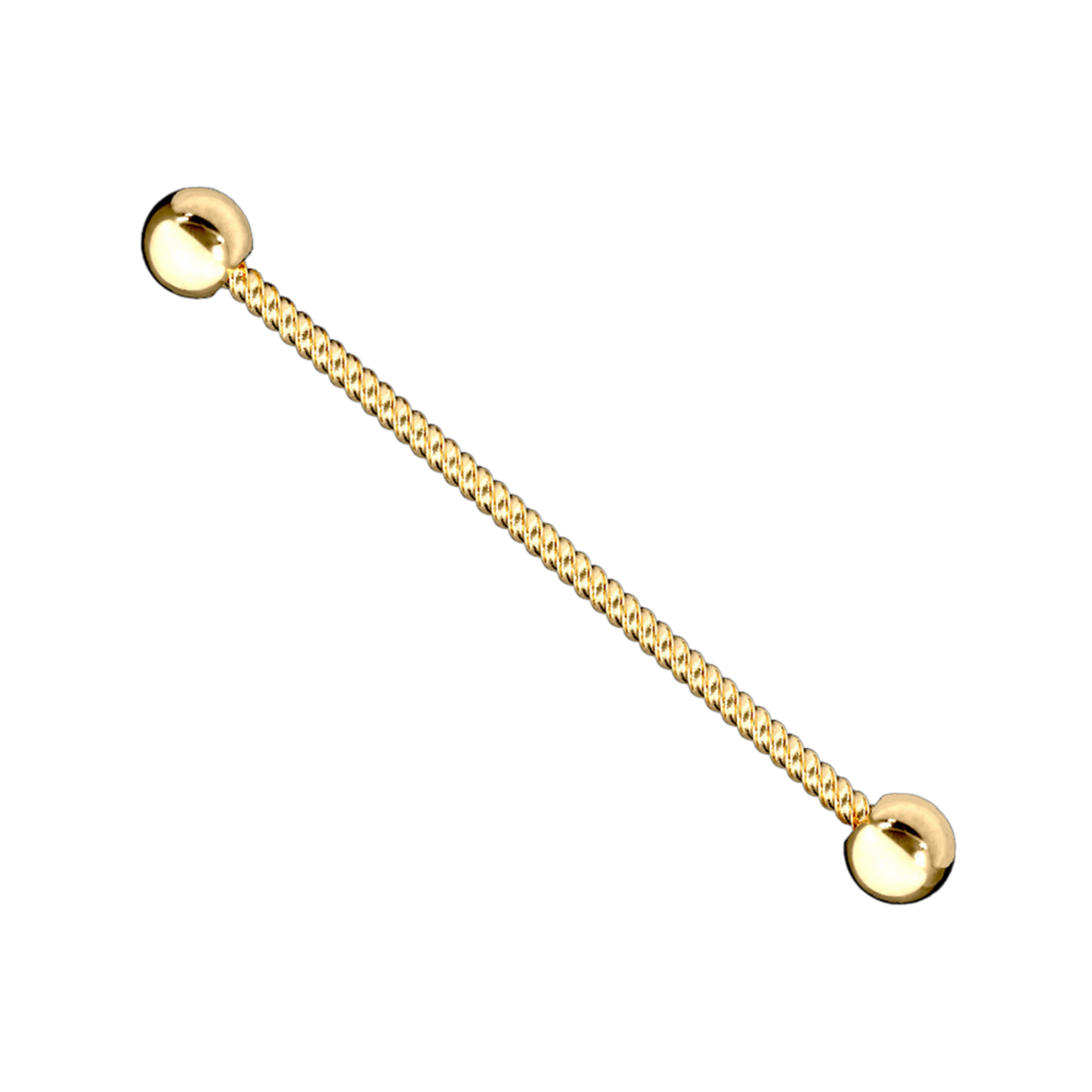14K Solid Gold Entwine Industrial Piercing, Cushionblue
