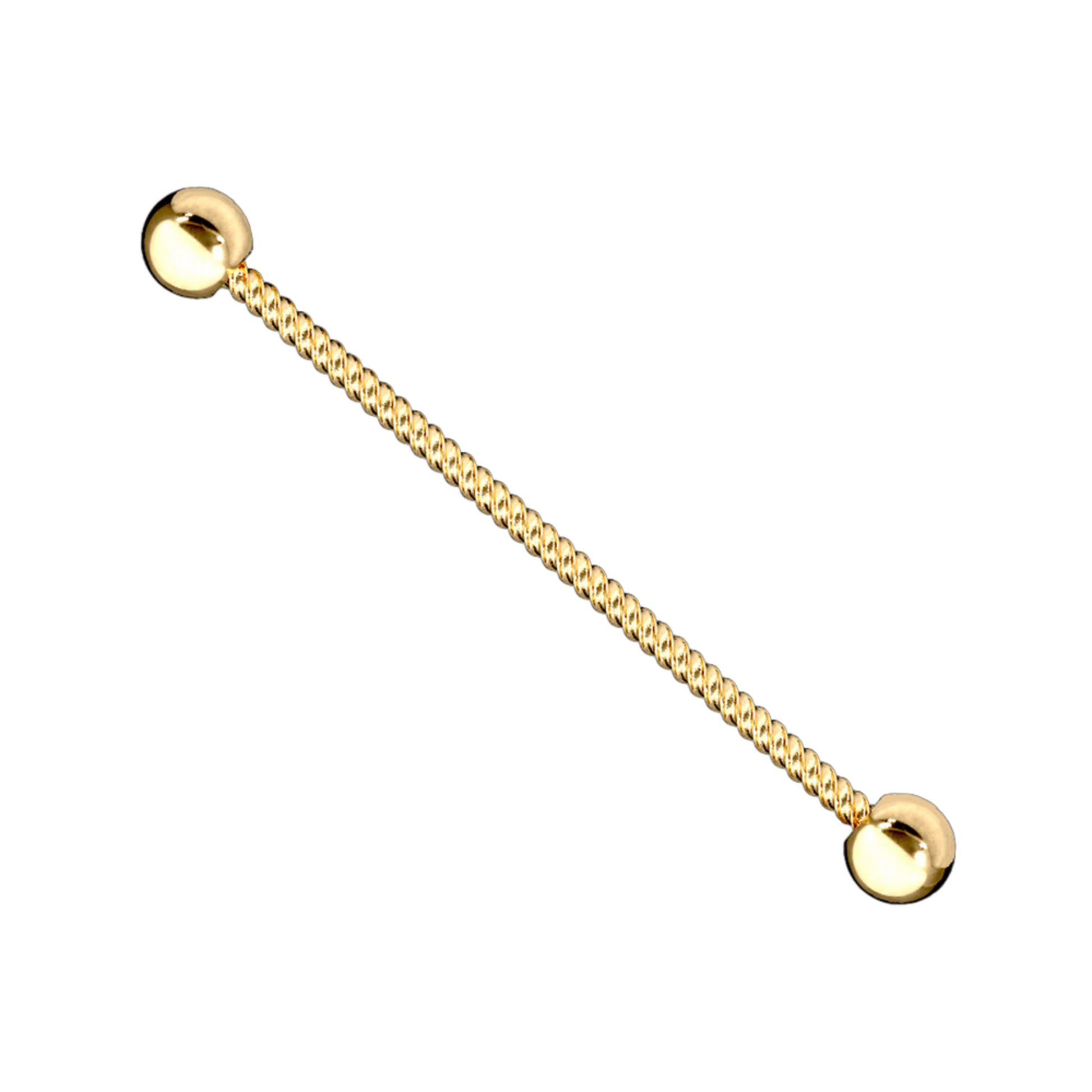 14K Solid Gold Entwine Industrial Piercing, Cushionblue