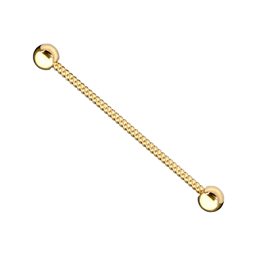 14K Solid Gold Entwine Industrial Piercing, Cushionblue