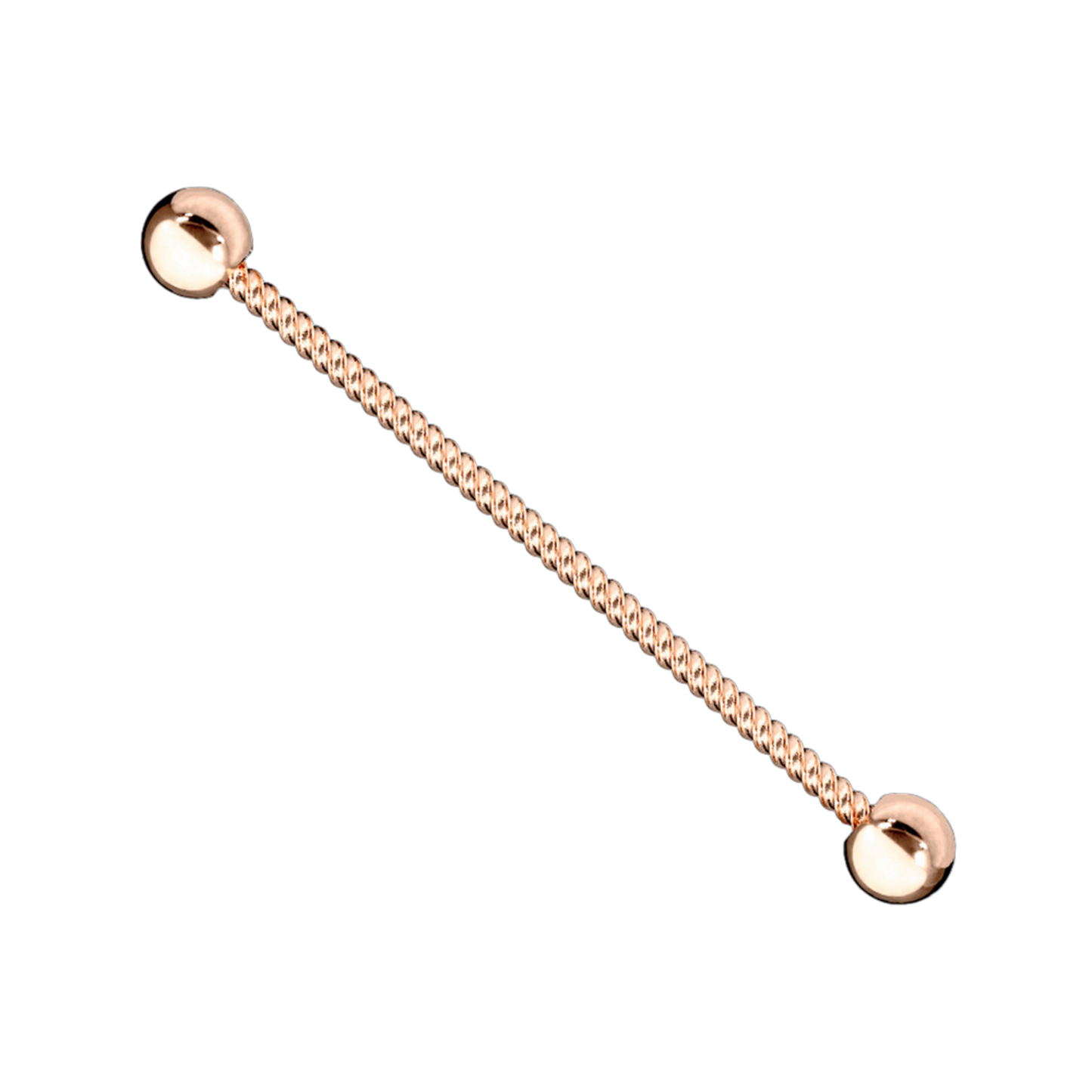 14K Solid Gold Entwine Industrial Piercing, Cushionblue