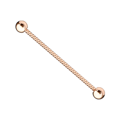 14K Solid Gold Entwine Industrial Piercing, Cushionblue