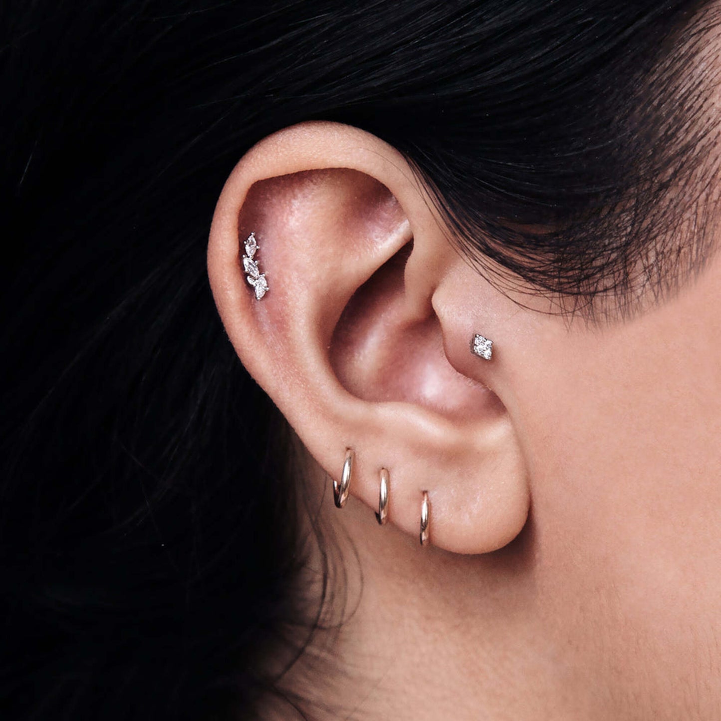 14K Gold Septum Piercing,Conch Earring. Cushionblue