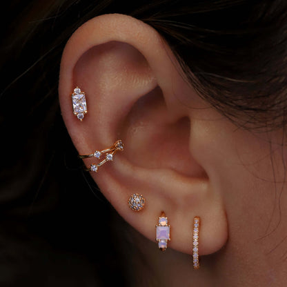 14K Gold Dainty Double Ear Cuff Cushionblue