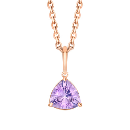 14k Gold Paraiba Blue Triangle Pendant, Tourmaline  Trillion shape Necklace. Cushionblue