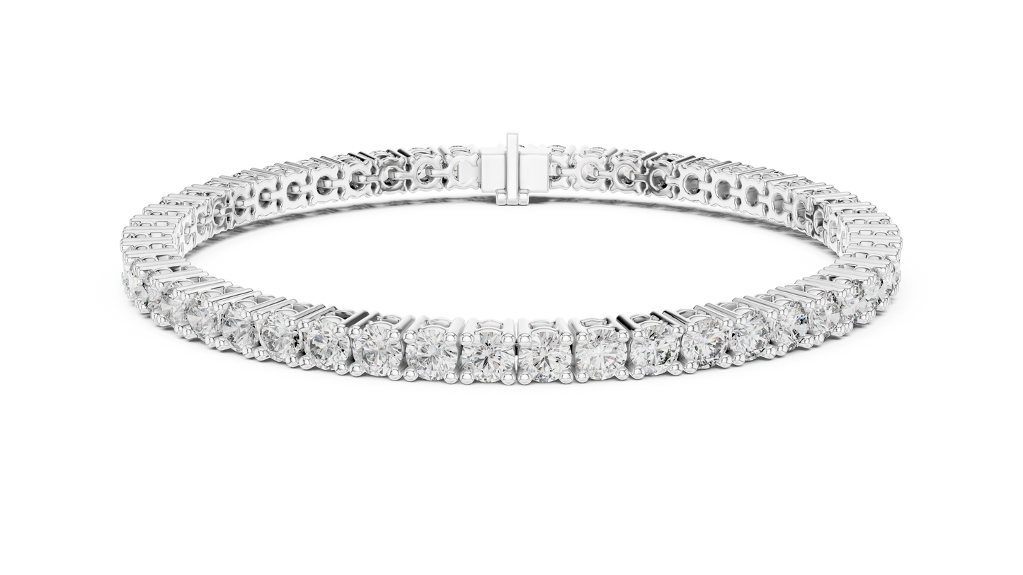 White  Gold Round Diamond Tennis Bracelet with Prong Setting