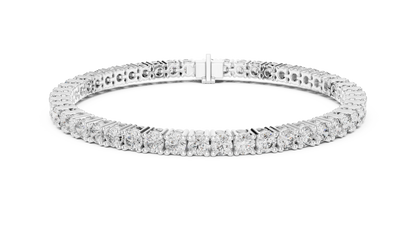 White  Gold Round Diamond Tennis Bracelet with Prong Setting