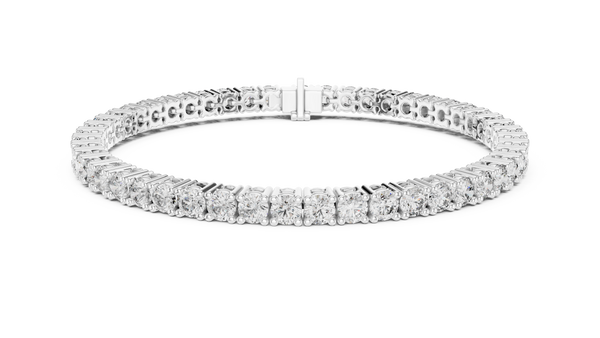 White  Gold Round Diamond Tennis Bracelet with Prong Setting