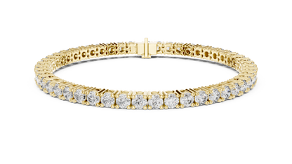 14K Gold Round Diamond Tennis Bracelet with Prong Setting