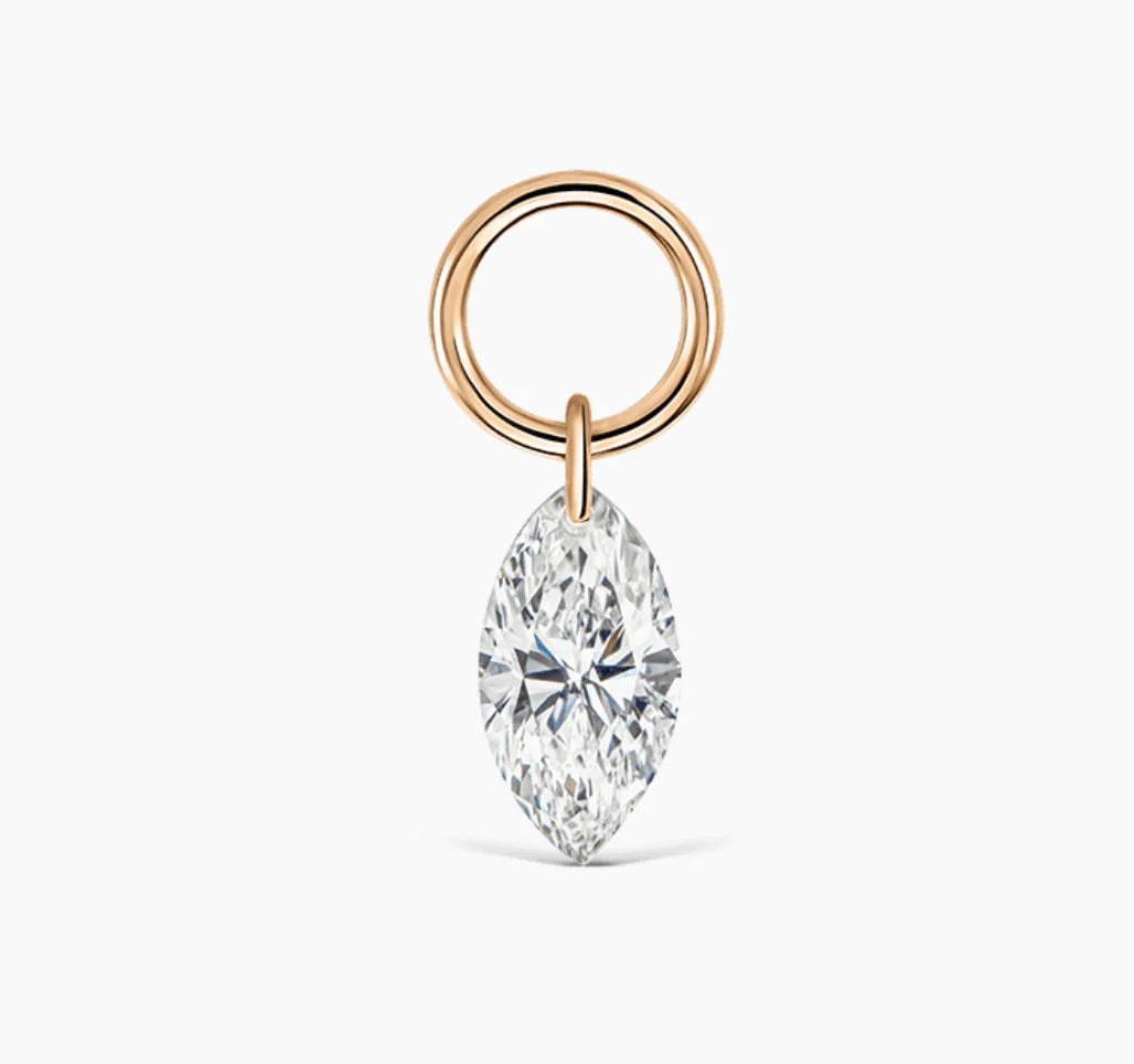Single Marquise Diamond Earrings Cushionblue