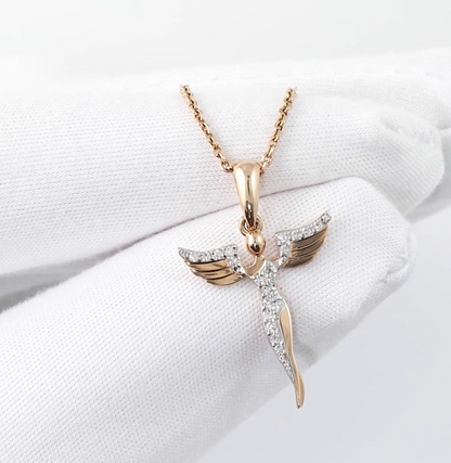 Pure Soul Angel Necklace -Angel Wings Pendant. Cushionblue