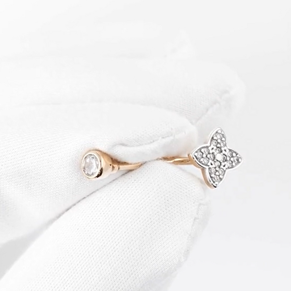 Four Clover Diamond Belly Button | Navel Piercing In 14k Gold | Belly Barbell |  Body Jewelry, Gift For Her   Navel Jewellery | Gift For Her. Cushionblue