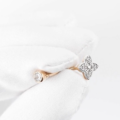 Four Clover Diamond Belly Button | Navel Piercing In 14k Gold | Belly Barbell |  Body Jewelry, Gift For Her   Navel Jewellery | Gift For Her. Cushionblue