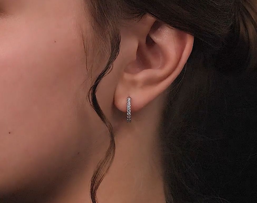 Luxury Diamond Cross Dangle Earrings – 14K Gold or Sterling Silver Huggie Hoops Cushionblue