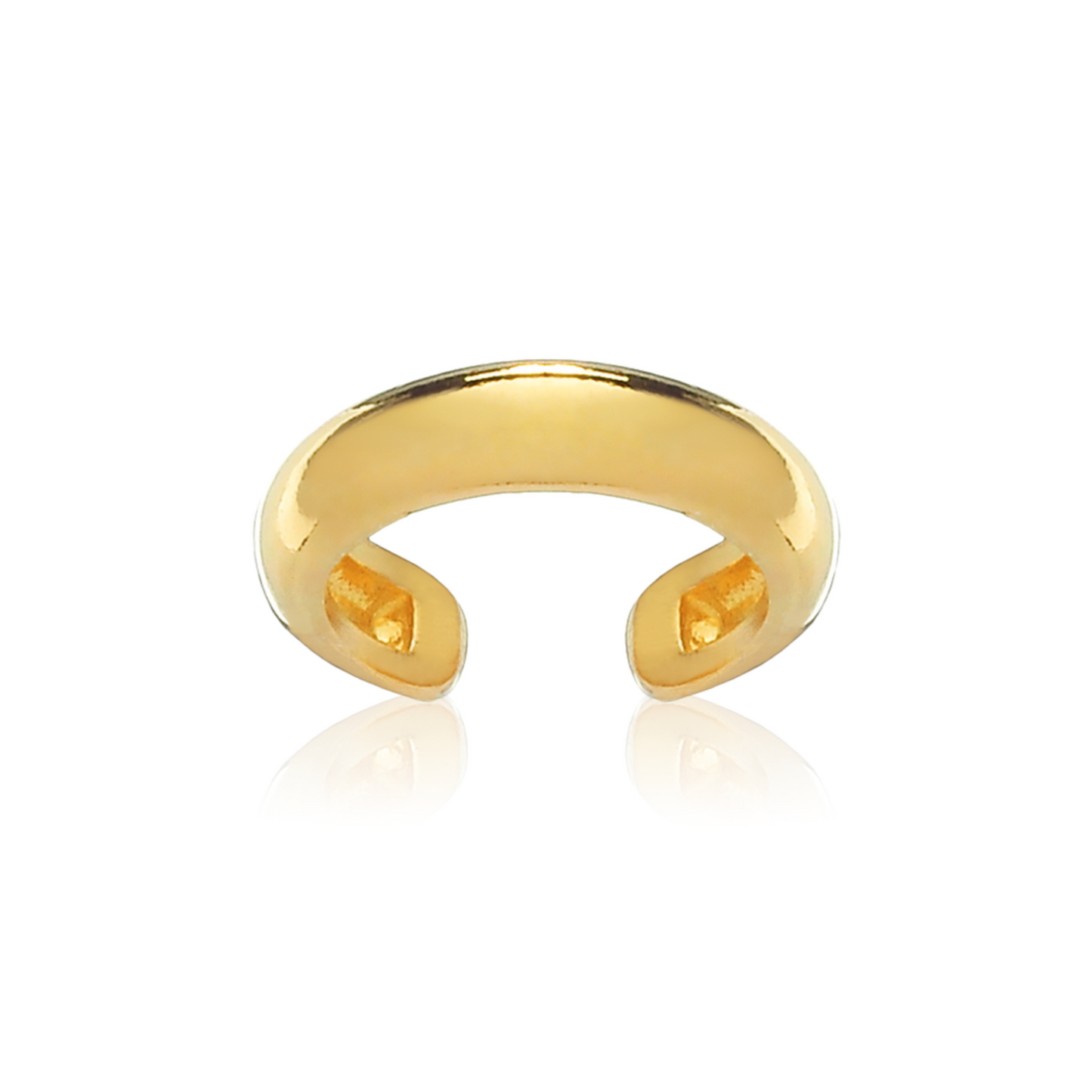 Solid Gold Huggie Hoop Ear Cuff, Non-Piercing Cuff Earrings. Cushionblue