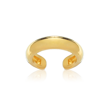 Solid Gold Huggie Hoop Ear Cuff, Non-Piercing Cuff Earrings. Cushionblue